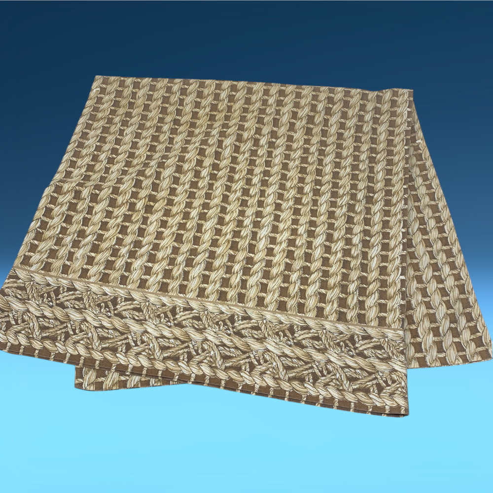 Vintage Martex 1970's Brown Basketweave Woven Printed Pillowcase King Size